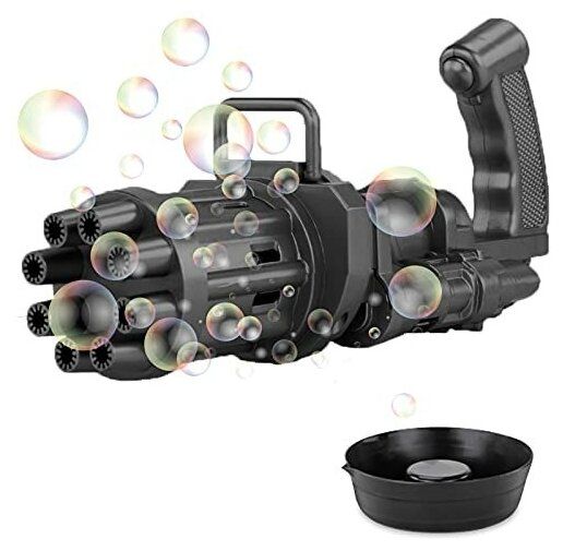 Машинка для создания мыльных пузырей пулемет черный