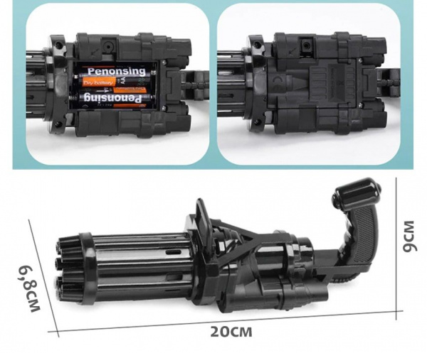 Машинка для создания мыльных пузырей пулемет золотой