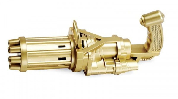 Машинка для создания мыльных пузырей пулемет золотой